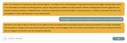 Reactive dog chat